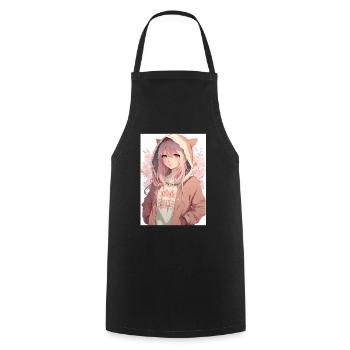 Anime Girl Waifu Japanese Aesthetic Kawaii Otaku - Kochschürze - Schwarz - Vorne - AI Model Male 185 dark (185cm)