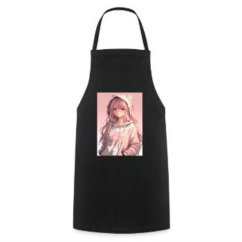 Anime Girl Waifu Japanese Aesthetic Kawaii Otaku - Kochschürze - Schwarz - Vorne - AI Model Male 185 dark (185cm)