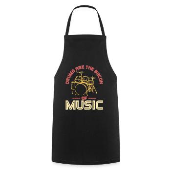 Drums Are Bacon Schlagzeug - Cooking Apron - black - Front - AI Model Male 185 dark (185cm)