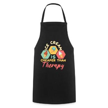 Ice Cream Cheaper Therapy Eiscreme Eis - Kochschürze - Schwarz - Vorne - AI Model Male 185 dark (185cm)