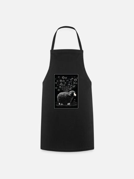 Laine de mouton Laine de mouton Pissenlit - Tablier de cuisine - noir