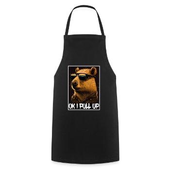 Capybara Capybara Cochon d’Inde Mèmes rongeurs - Tablier de cuisine - noir - Devant - AI Model Male 185 dark (185cm)
