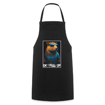 Capybara Capybara Cochon d’Inde Mèmes rongeurs - Tablier de cuisine - noir - Devant - AI Model Male 185 dark (185cm)