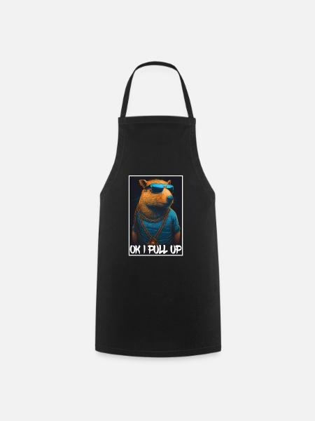Capybara Wasserschwein Meerschwein Nagetier Meme - Kochschürze - Schwarz