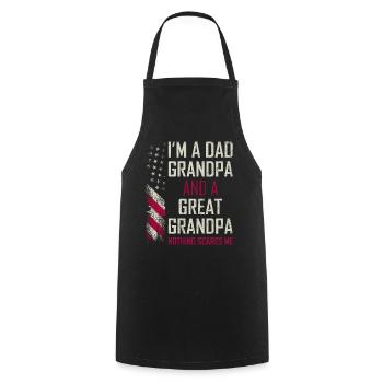 Dad And Great Grandpa American Flag Funny Fathers - Cooking Apron - black - Front - AI Model Male 185 dark (185cm)