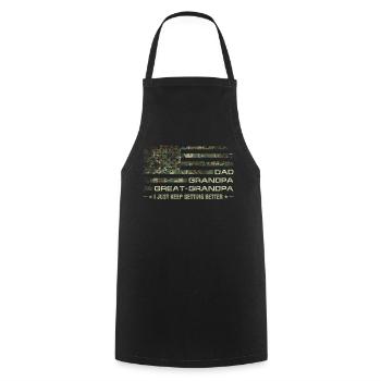 Grandpa Camouflage USA Flag Fathers Day - Cooking Apron - black - Front - AI Model Male 185 dark (185cm)