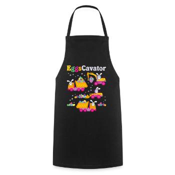 Easter For Boys Toddlers Funny Eggs Cavator Bunny - Cooking Apron - black - Front - AI Model Male 185 dark (185cm)