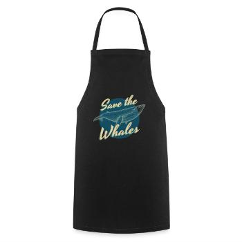 Blue Whale Save The Whales Whale Sea - Cooking Apron - black - Front - AI Model Male 185 dark (185cm)