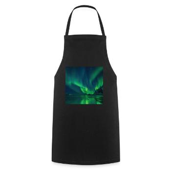 Aurora Borealis Northern Lights Northern Lights - Cooking Apron - black - Front - AI Model Male 185 dark (185cm)