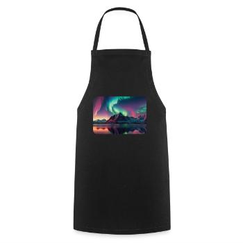 Aurora Borealis Northern Lights Northern Lights - Cooking Apron - black - Front - AI Model Male 185 dark (185cm)