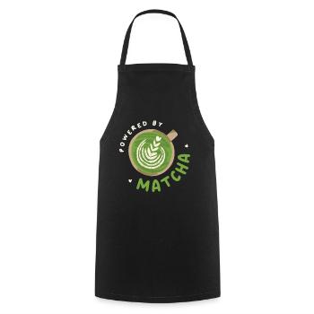 Powered By Matcha Grüntee Japanisch - Kochschürze - Schwarz - Vorne - AI Model Male 185 dark (185cm)