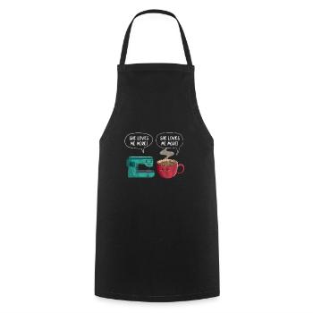Coudre du café - Tablier de cuisine - noir - Devant - AI Model Male 185 dark (185cm)