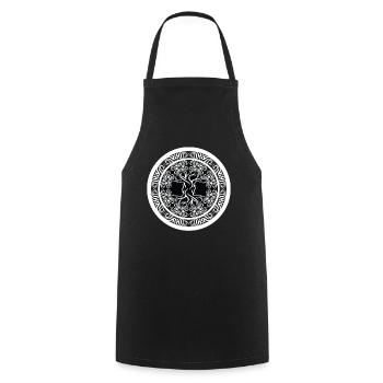 Norse Tree Mythology Rune - Cooking Apron - black - Front - AI Model Male 185 dark (185cm)