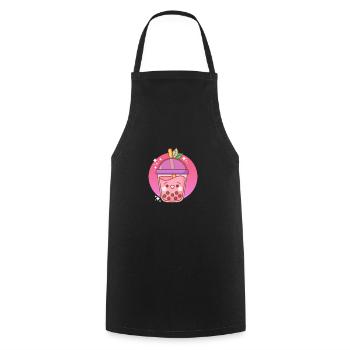 Bubble Tea - Cooking Apron - black - Front - AI Model Male 185 dark (185cm)