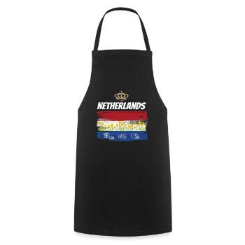 Nehterland's flag Netherlands Holland - Cooking Apron - black - Front - AI Model Male 185 dark (185cm)
