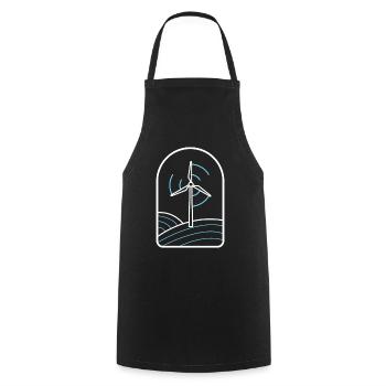 Wind Energy Wind Turbine Wind Power Wind Power - Cooking Apron - black - Front - AI Model Male 185 dark (185cm)