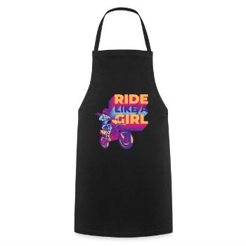 Ride Like A Girl Motocross Motorrad Biker - Kochschürze - Schwarz - Vorne - AI Model Male 185 dark (185cm)