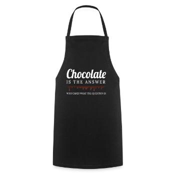 Chocolate Is The Answer Schokolade - Kochschürze - Schwarz - Vorne - AI Model Male 185 dark (185cm)