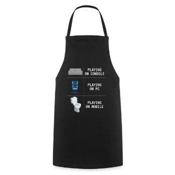 Jouer à des jeux de jeux - Tablier de cuisine - noir - Devant - AI Model Male 185 dark (185cm)