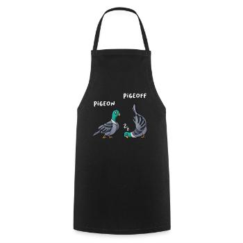 PigeON PigeOFF Taube Tauben Lustig - Kochschürze - Schwarz - Vorne - AI Model Male 185 dark (185cm)