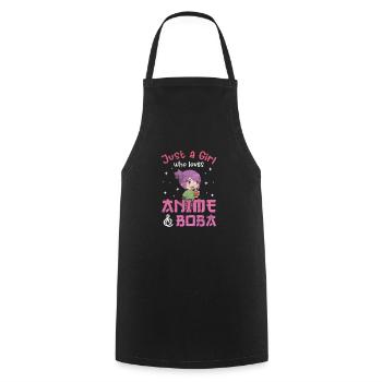 Bubble Tea Anime Boba Tea Kawaii Cadeau - Tablier de cuisine - noir - Devant - AI Model Male 185 dark (185cm)