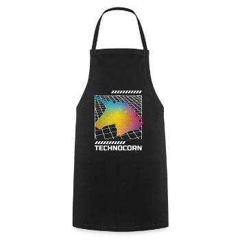 EDM Technocorn Unicorn Festival Music - Cooking Apron - black - Front - AI Model Male 185 dark (185cm)