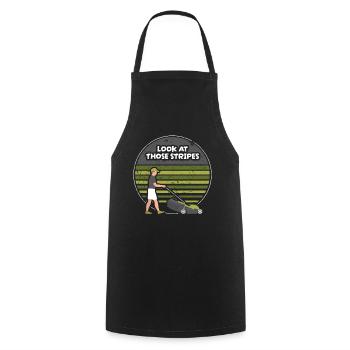 Look At Those Stripes Lawn Mowers Garden - Cooking Apron - black - Front - AI Model Male 185 dark (185cm)