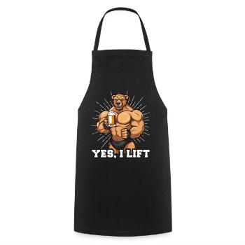 Bodybuilder Gym Beer Yes I Lift - Cooking Apron - black - Front - AI Model Male 185 dark (185cm)