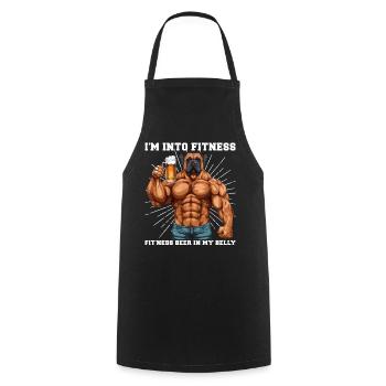 Bodybuilder Gym Beer I'm Into Fitness - Cooking Apron - black - Front - AI Model Male 185 dark (185cm)