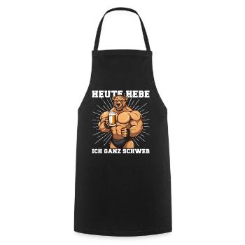 Bodybuilder Gym Beer | Today I'm lifting very hard - Cooking Apron - black - Front - AI Model Male 185 dark (185cm)
