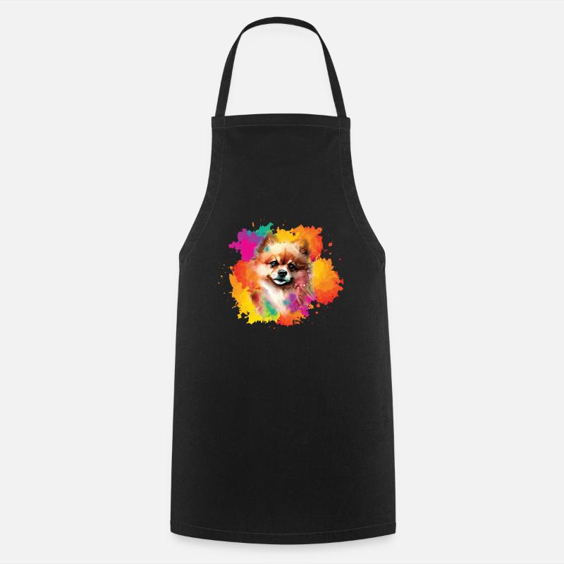 Pomeranian Zwergspitz Hund Hündchen - Kochschürze - Schwarz