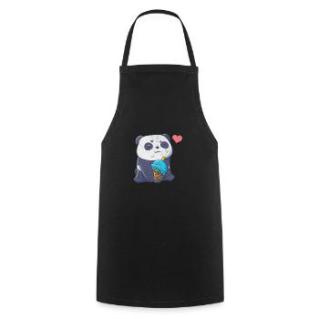 Bubble Tea Boba Tea Kawaii Cadeau - Tablier de cuisine - noir - Devant - AI Model Male 185 dark (185cm)