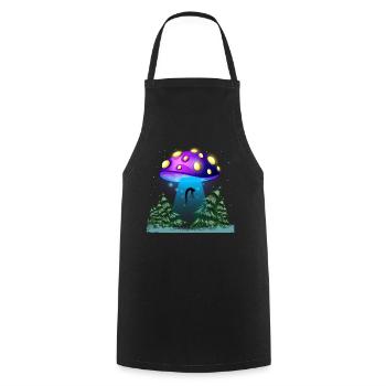 Festival des champignons psychédéliques EDM Musique Ufo - Tablier de cuisine - noir - Devant - AI Model Male 185 dark (185cm)