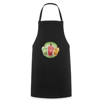 Bubble Tea Boba Tea Kawaii Cadeau - Tablier de cuisine - noir - Devant - AI Model Male 185 dark (185cm)