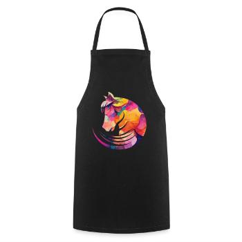 Les chevaux adorent cavalier - Tablier de cuisine - noir - Devant - AI Model Male 185 dark (185cm)