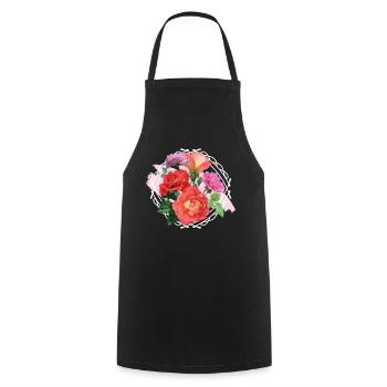 Rose Art Fleuriste Fleurs Roses - Tablier de cuisine - noir - Devant - AI Model Male 185 dark (185cm)