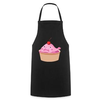 Blob Cupcake Blobfish Poisson Mer - Tablier de cuisine - noir - Devant - AI Model Male 185 dark (185cm)