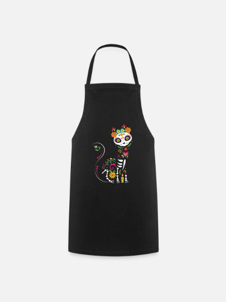 Dia de Los Muertos Katze Mexiko - Kochschürze - Schwarz