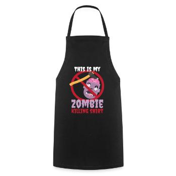Zombie Killing Shirt Halloween Kostüm - Kochschürze - Schwarz - Vorne - AI Model Male 185 dark (185cm)