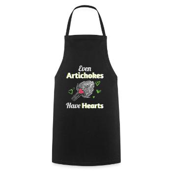 Artichokes Have Hearts Artichoke Vegan - Cooking Apron - black - Front - AI Model Male 185 dark (185cm)