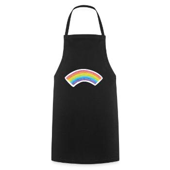 Dessin arc-en-ciel LGBTQ Gay - Tablier de cuisine - noir - Devant - AI Model Male 185 dark (185cm)
