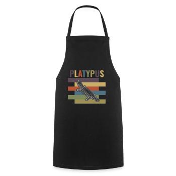 Schnabeltier Retro Platypus - Cooking Apron - black - Front - AI Model Male 185 dark (185cm)