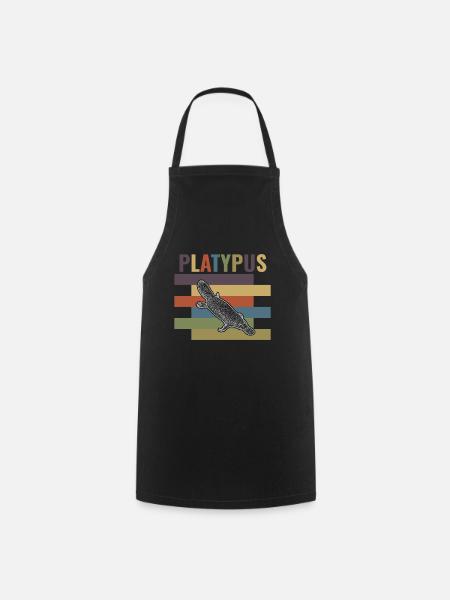 Schnabeltier Retro Platypus - Kochschürze - Schwarz