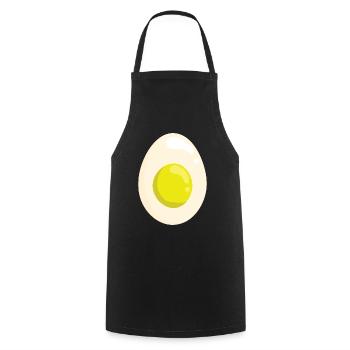 Ei Egg Eigelb Speck Frühstück Morgen - Kochschürze - Schwarz - Vorne - AI Model Male 185 dark (185cm)