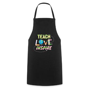 Tech Love Inspire Teacher Teacher School - Cooking Apron - black - Front - AI Model Male 185 dark (185cm)