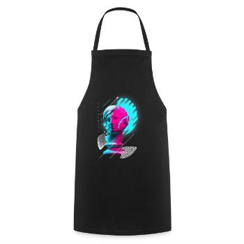 Aphrodite Raver Festival EDM Musik Rave - Kochschürze - Schwarz - Vorne - AI Model Male 185 dark (185cm)