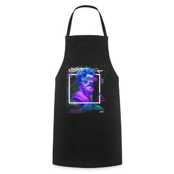 EDM Rave Raver Techno Festival Musik - Kochschürze - Schwarz - Vorne - AI Model Male 185 dark (185cm)