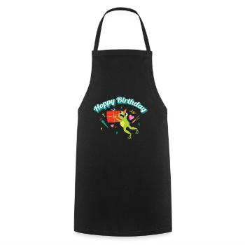Hoppy Birthday Frog Frogs Kids - Cooking Apron - black - Front - AI Model Male 185 dark (185cm)