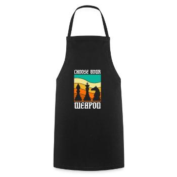 Chess Chess Board Checkmate Chess Player - Cooking Apron - black - Front - AI Model Male 185 dark (185cm)