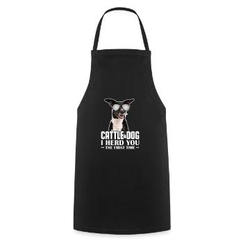 Cadeau de chien de bétail australien - Tablier de cuisine - noir - Devant - AI Model Male 185 dark (185cm)